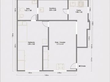 VENTA DEPARTAMENTO 2 AMBIENTES CON PATIO FLORES