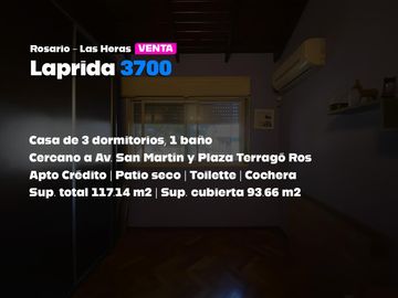 Casa 3 dormitorios, patio y cochera. Apta crédito.