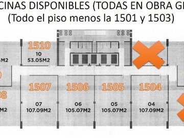 OFICINAS RENTA TORRE ALBIA OBRA GRIS DESDE 105 M2 HASTA 122.54 M2