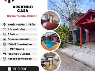 ARRIENDO CASA BARRIO TOLEDO - CHILLÁN