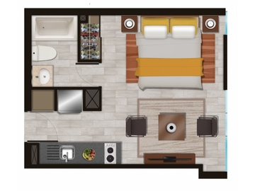 ARRIENDO Departamento (1D+1B)  Metro Plaza Chacabuco