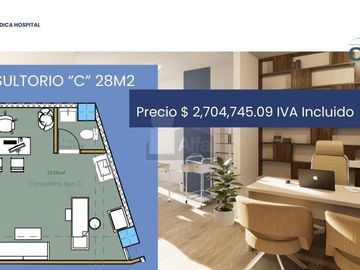Consultorio en PREVENTA dentro de torre medica en zona de villa de Pozos