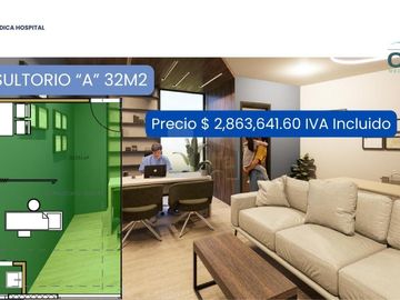Consultorio en PREVENTA dentro de torre medica en zona de villa de Pozos