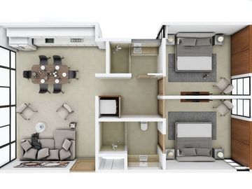 Departamento(2R PB) amueblado en VENTA en NÜTUUK al norte de Mérida