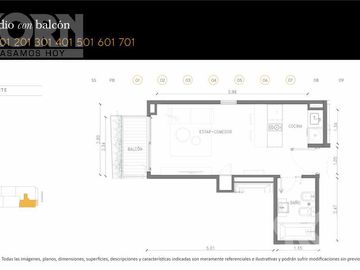 Venta Departamento de 1 Ambiente en Palermo Hollywood
