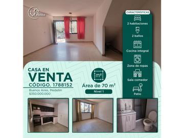 CASA EN VENTA EN MEDELLN - SECTOR BUENOS AIRES