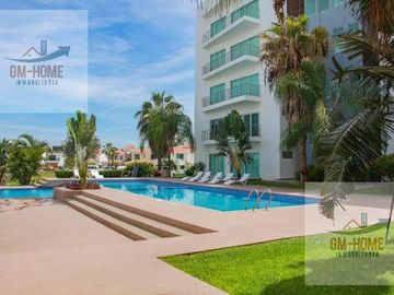 Departamento en renta anual en Isla Mazatlán, Marina