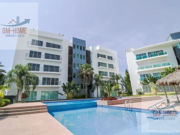 Departamento en renta anual en Isla Mazatlán, Marina