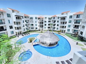 Departamento en Renta en Cancún en Residencial Mediterraneé con Terraza y 3 Recámaras