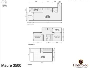 Venta - 3 ambientes - Tipo casa - Tríplex con terraza, balcón y patio