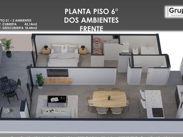Arcadia  Art Residence 2 ambtes c/balcón terraza