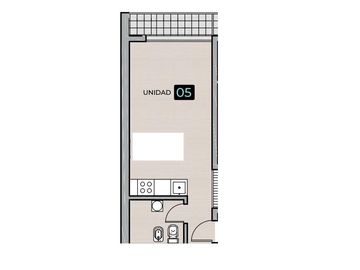 Monoambiente a la venta a estrenar. 3 de Febrero 1400. Amenities.