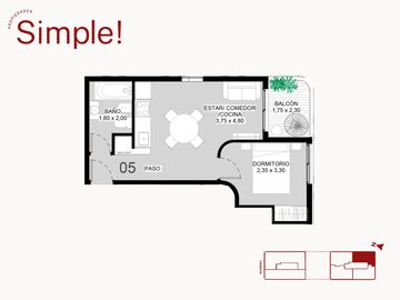 En venta departamento de un dormitorio en pozo centro Rosario