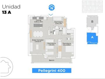 Venta 3 dormitorios - Construcción-  Pellegrini - Barrio Martin - Rosario