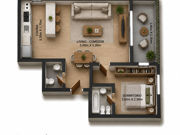 VENTA Depto 2 amb a estrenar/cochera  AER HABITA