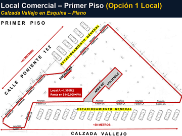 Local Comercial con 1,470 m² en 2 Niveles en Renta sobre  Calzada Vallejo