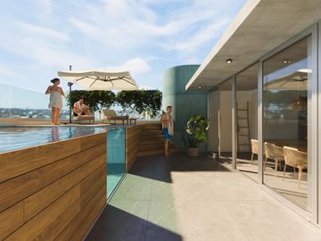 Departameto en venta dos dormitorios con balcon frente Centro Rosario