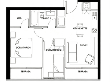 SE ARRIENDA DEPARTAMENTO NUEVO EN SAN JOAQUIN