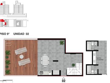 Departamento en venta monoambiente con patio - Rosario Martin