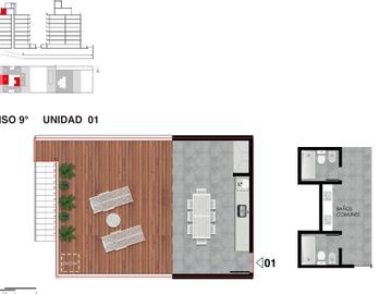 Departamento en venta monoambiente con patio - Rosario Martin
