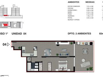 Departamento en venta monoambiente con patio - Rosario Martin