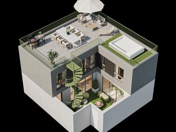 PH Casa 3 dormitorios de pasillo nueva,  dos plantas con terraza y pileta. Centro