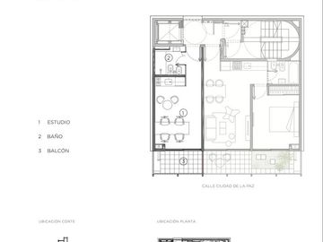 Monoambiente tipo studio al frente y con balcón! Diseño y Funcionalidad en 28m2.