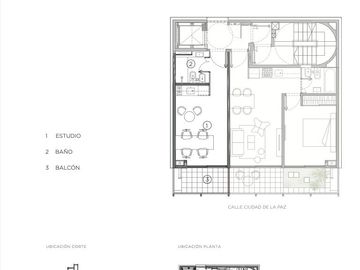 Monoambiente tipo studio al frente y con balcón! Diseño y Funcionalidad en 28m2.
