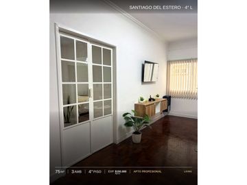 3 AMBIENTES MUY AMPLIO RECICLADO A NUEVO - SANTIAGO DEL ESTERO 2329