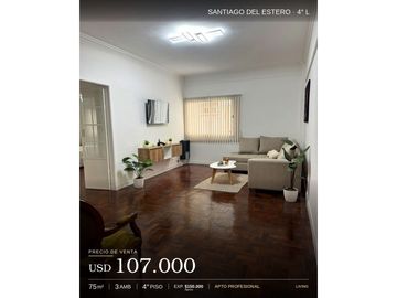 3 AMBIENTES MUY AMPLIO RECICLADO A NUEVO - SANTIAGO DEL ESTERO 2329