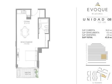 EVOQUE OLAZABAL -  Venta Monoambiente - Villa Urquiza - Full amenities.