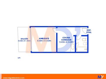 Venta departamento monoambiente en Caballito