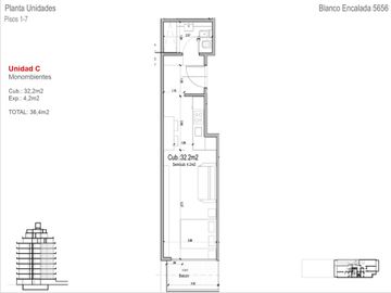 Depto Monoambiente en Venta Villa Urquiza  Balcón
