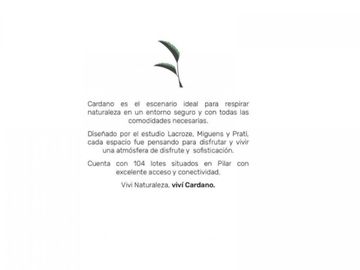 VENTA TERRENO EMPRENDIMIENTO CARDANO PILAR