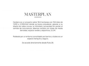 VENTA TERRENO EMPRENDIMIENTO CARDANO PILAR