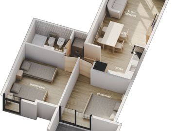 DEPARTAMENTO DE 2 DORM CON BALCÓN EN POZO