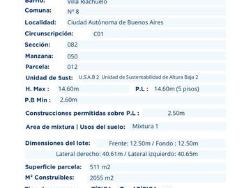 VENTA LOTE PARA DESARROLLO APTO 5 PISOS V. LUGANO