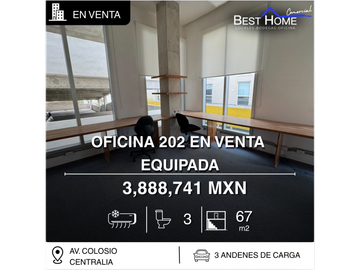 Oficina 202 de 67 m2 en venta/renta en Centralia, Cancún