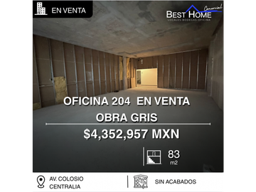 Oficina 204 en venta de 83 m2 en Centralia, Cancún