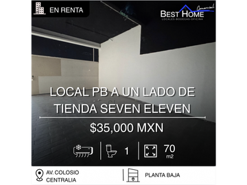 Local en renta de 70 m2 en Centralia, Cancún