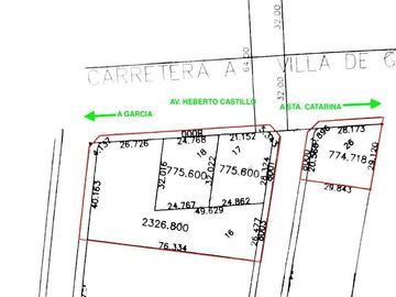 Terreno en esquina sobre Ave Heberto Castillo en García NL