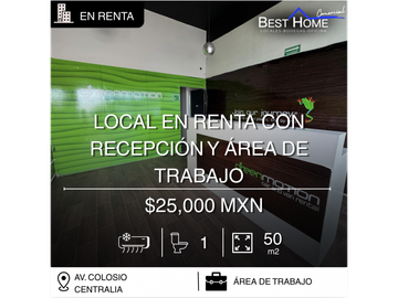Local de 50 m2 en renta en Centralia, Cancún