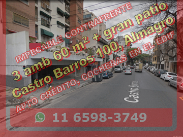 Departamento en Venta en Almagro 3 ambientes 60 m2 + gran patio – Castro Barros 100