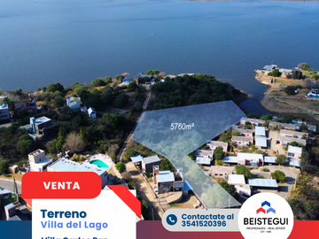 Lote con costa al lago San Roque, en Villa del Lago. Carlos Paz
