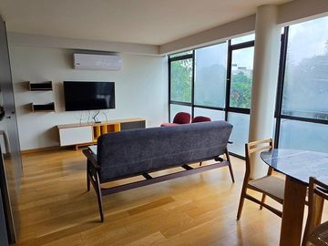 Departamento exterior de 53m2 amueblado balcon Condesa con servicios incluidos