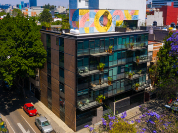 Departamento exterior de 53m2 amueblado balcon Condesa con servicios incluidos