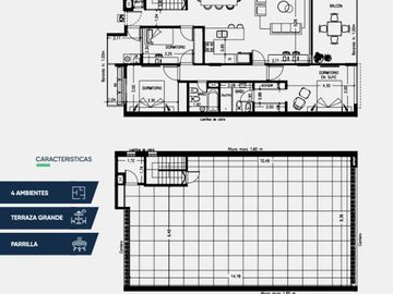 4 AMBIENTES DE 260 M2 C/ TERRAZA Y PARRILLA PROPIA