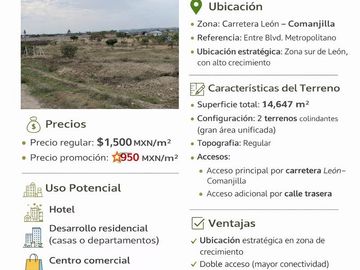 Terreno en venta en Carretera León Comanjilla