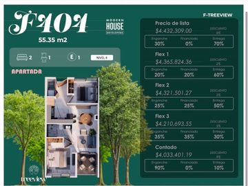 DEPARTAMENTO EN VENTA EN PROVIDENCIA, TREEVIEW GARIBALDI