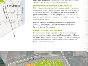 Lote en venta en el Parque Industrial San Lorenzo 5000m2 . Lote U079